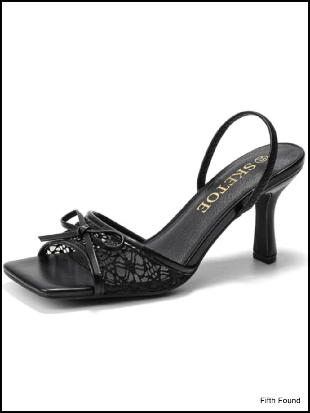 Women's Bow Kitten Heels Square Toe Mesh Slingback Sandals Wedding Party